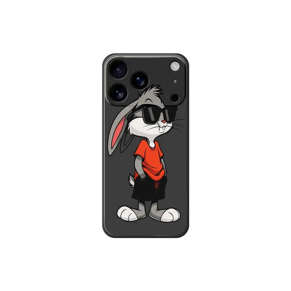Cool Rabbit Phone Case For iPhone 17 Pro Max 17 Air 16 15 14 Plus 13 12 11 Pro Max XS Max XR 7 8 Plus 16E Silicone Soft Cover